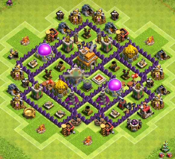 coc th7 defense bases with 3 air defense 2016 2017