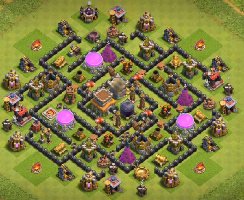 best th8 defense base with bomb tower 2016 2017