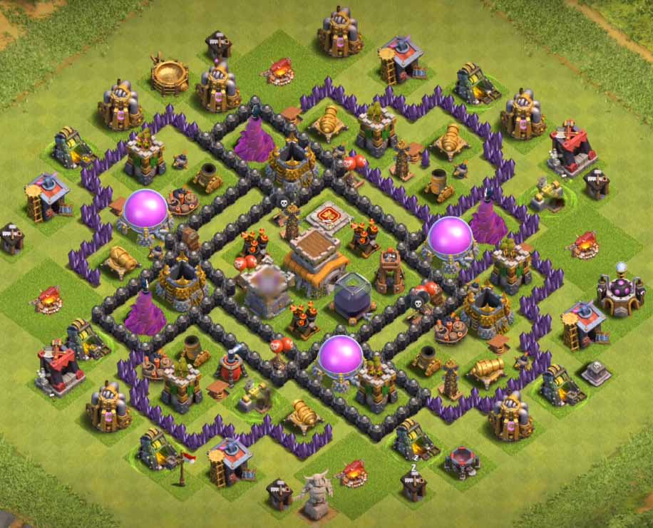 clash of clans th8 hybrid base with bomb tower 2016 2017 